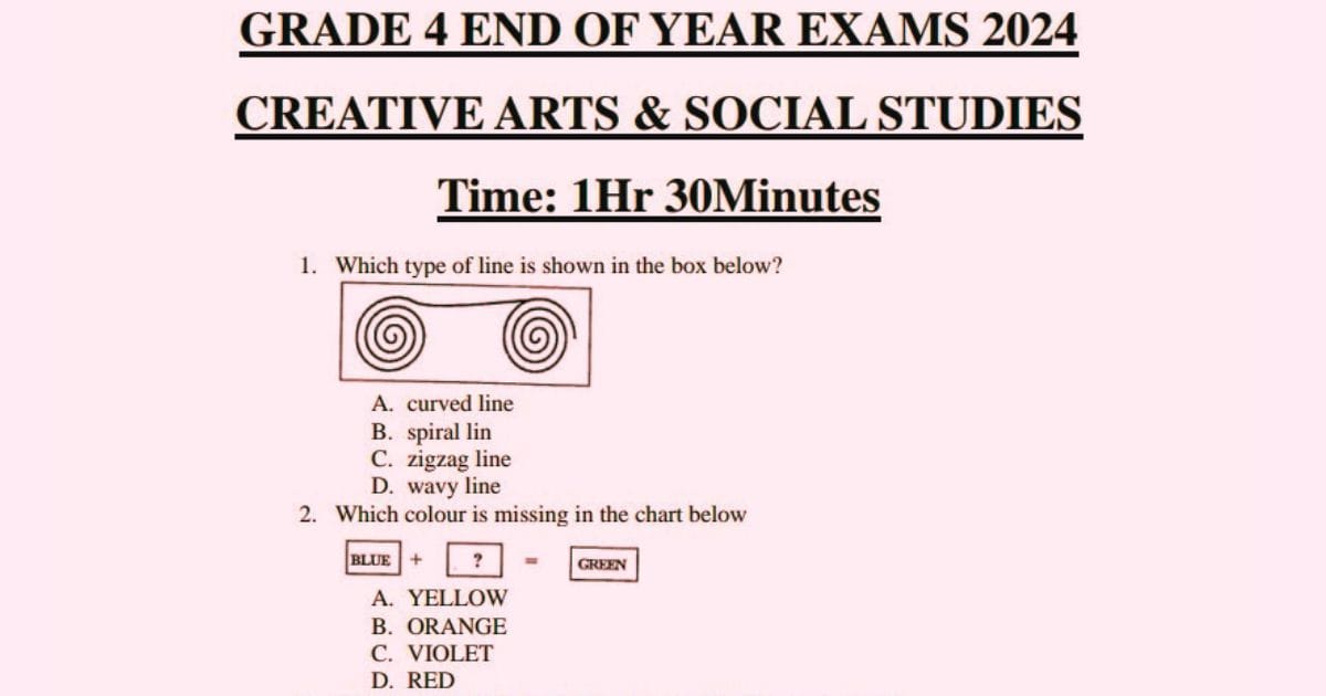 Free CBC Exam Papers 2024