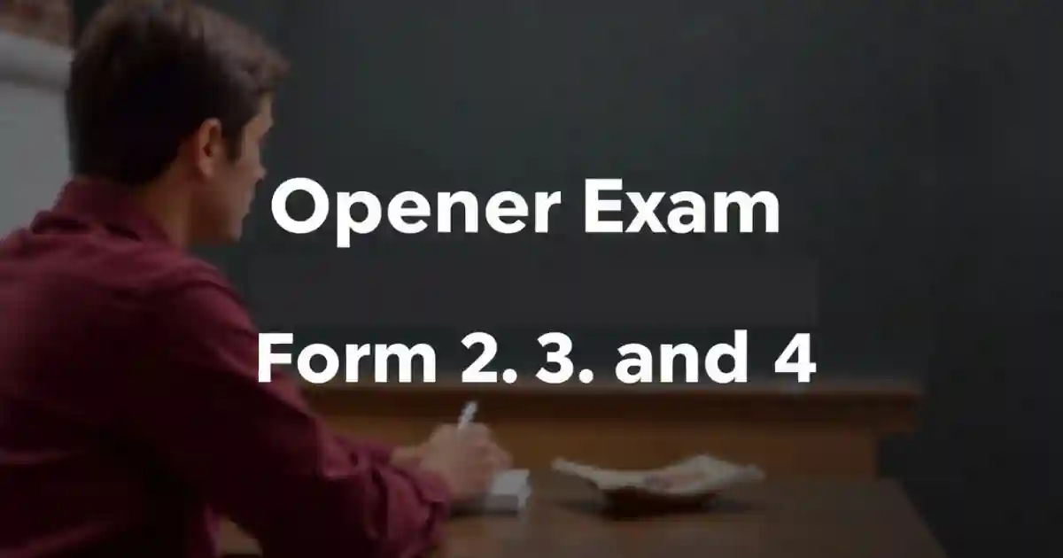 2025 Term 1 Opener Exam Form 2,3,4 Exams Plus Marking Scheme