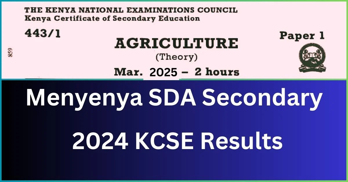 Menyenya SDA Secondary School 2024 KCSE Results