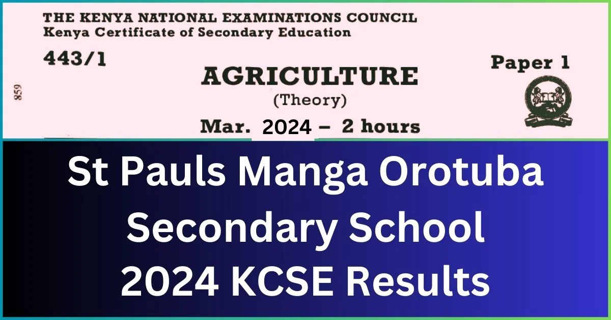 St Pauls Manga Orotuba Secondary School 2024 KCSE Results