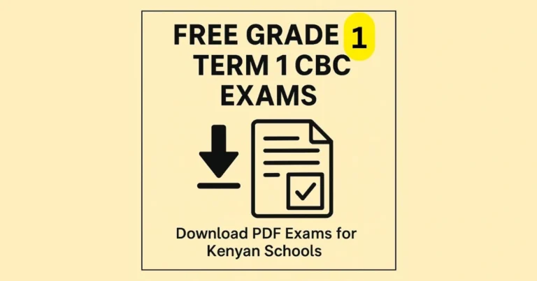 Free Grade 1 Term 1 CBC Exams